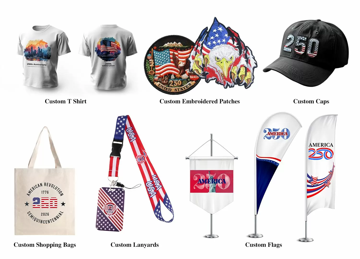 Custom Textile Souvenirs for the 250th Anniversary of America